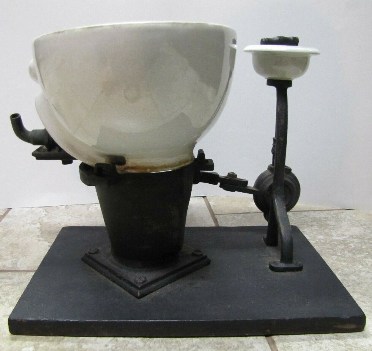 W S CARR NY Antique Dental Spittoon Early Plumbing Porcelain Salesman Sample
