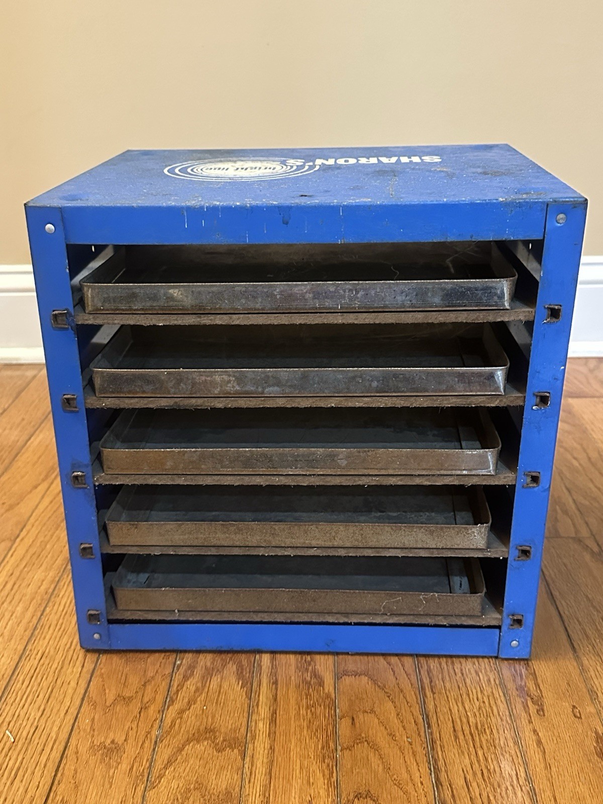 Vintage Sharon’s Bright Line Fastener Center Drawer Cabinet Metal Display