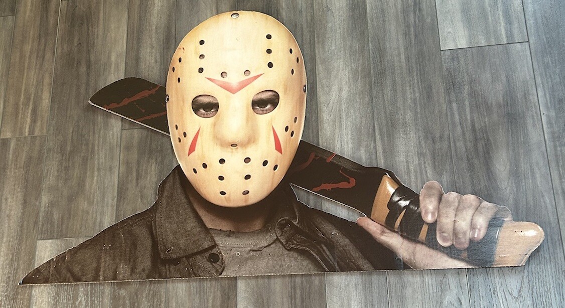Big Spirit Halloween Jason Friday The 13th Sign ISE End Cap Display. RARE Horror