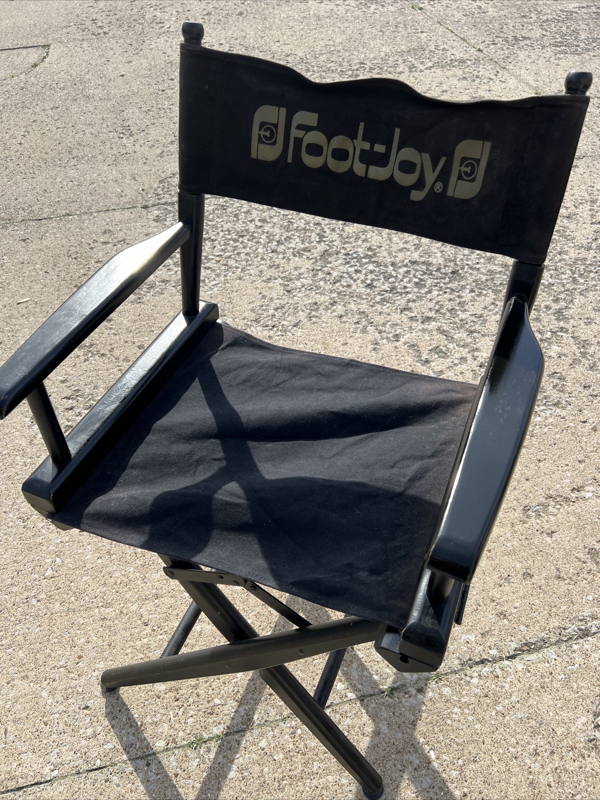 Retro Vintage Footjoy Golf Advertising Director’s Chair Black Good shape