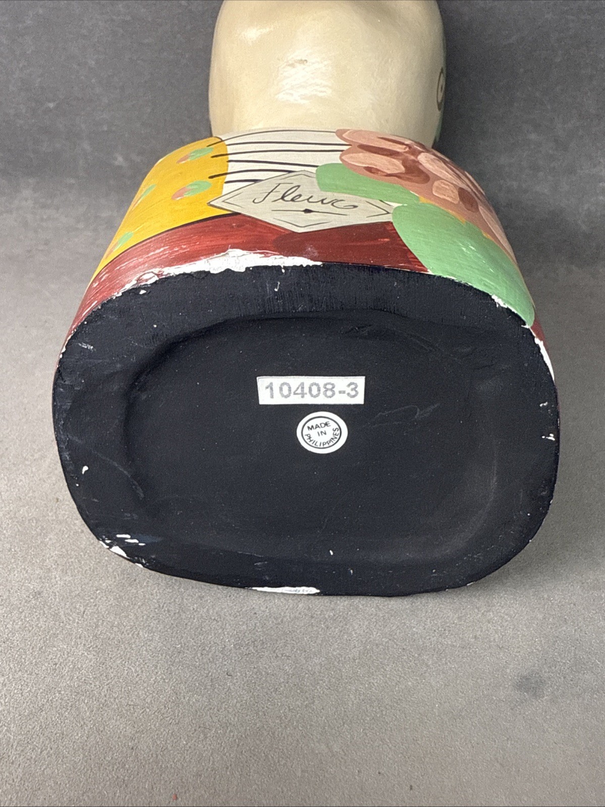 Vintage Hand Painted Millinery Plaster Head- Mme “Fleurs” Made In Philippines
