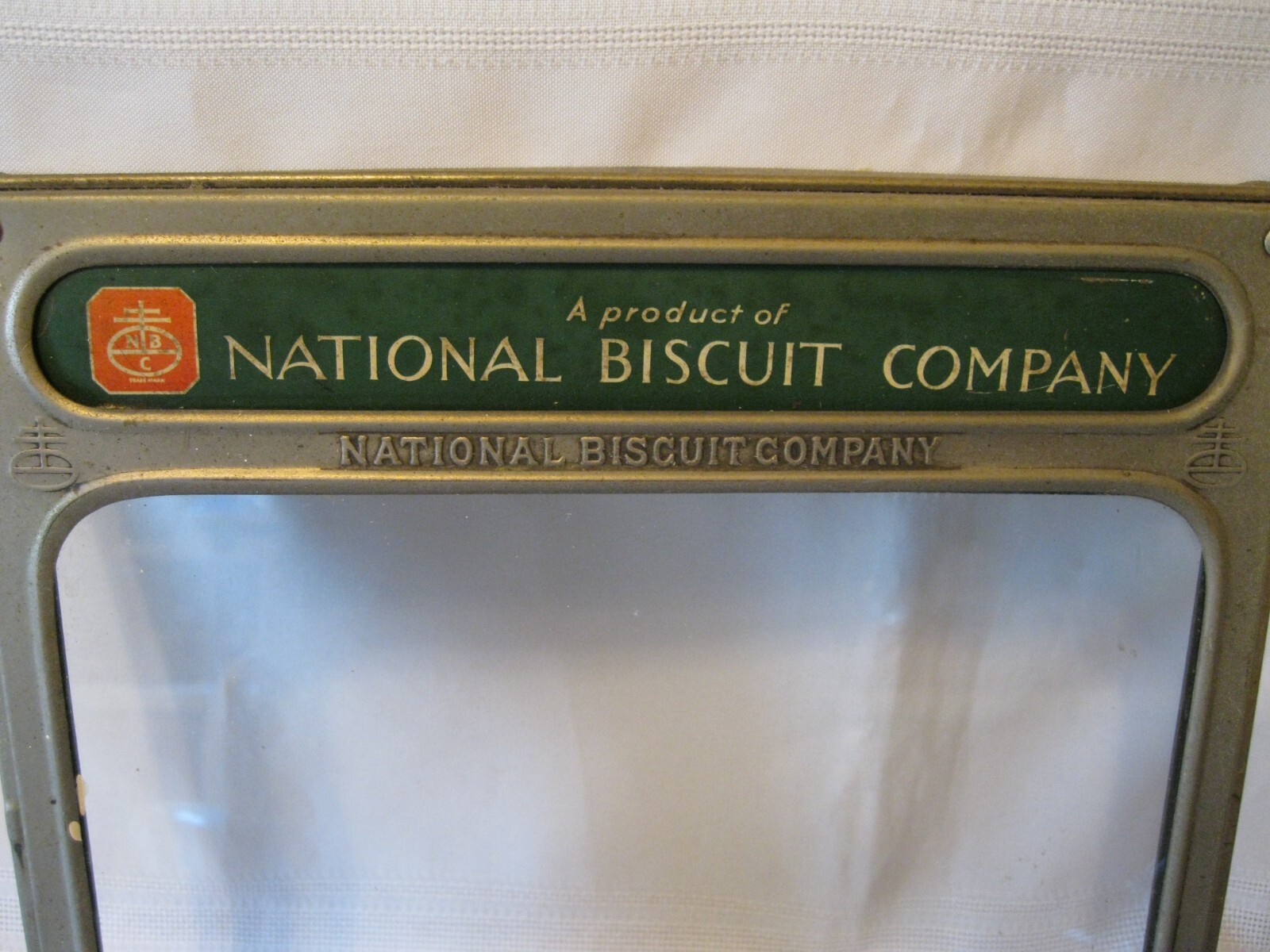 Vintage National Biscuit Company Nabisco General Store Display Box Lid Glass