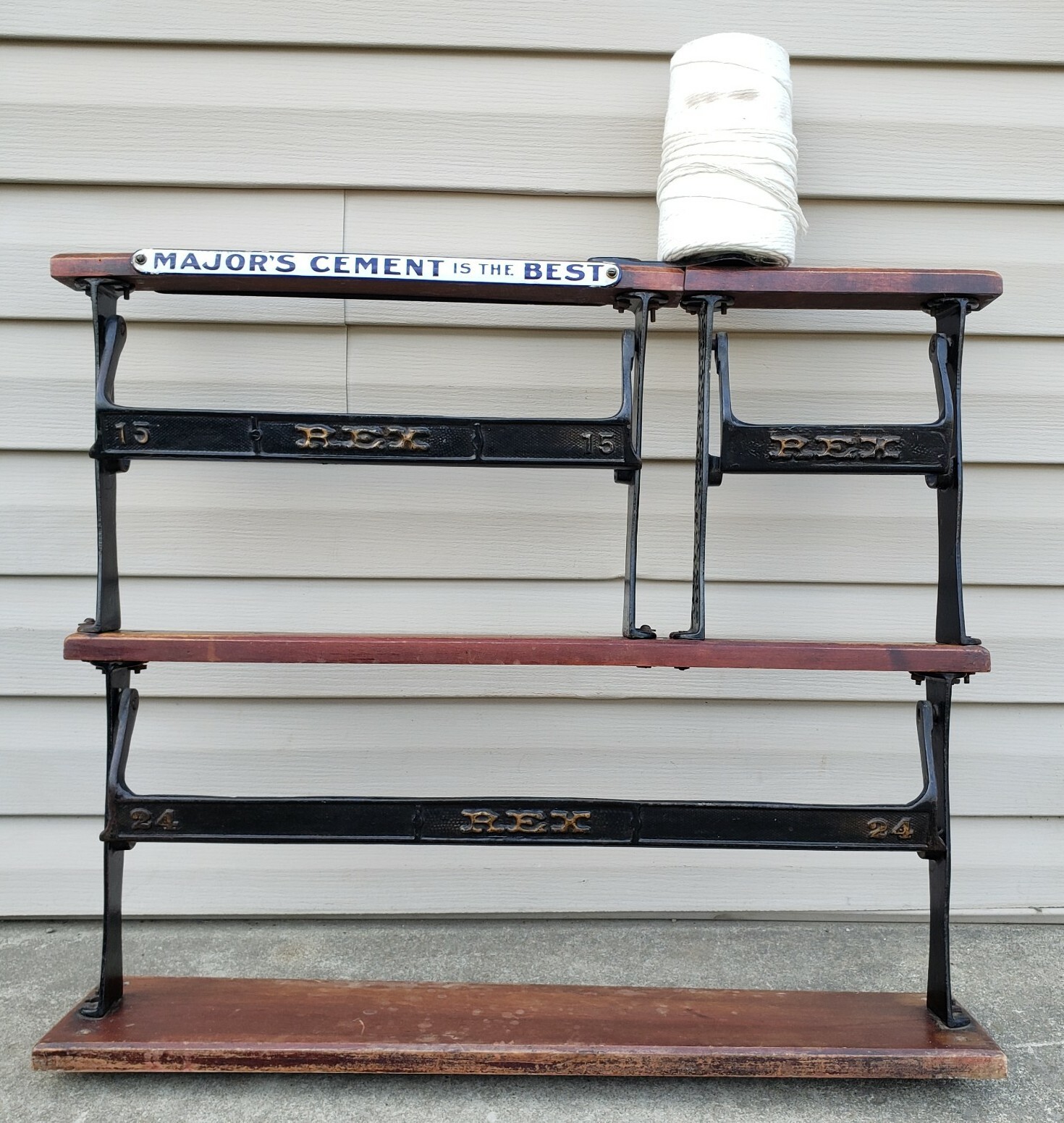 Antique Porcelain Sign Major Cement General Store Advertising Rex Paper Cutter