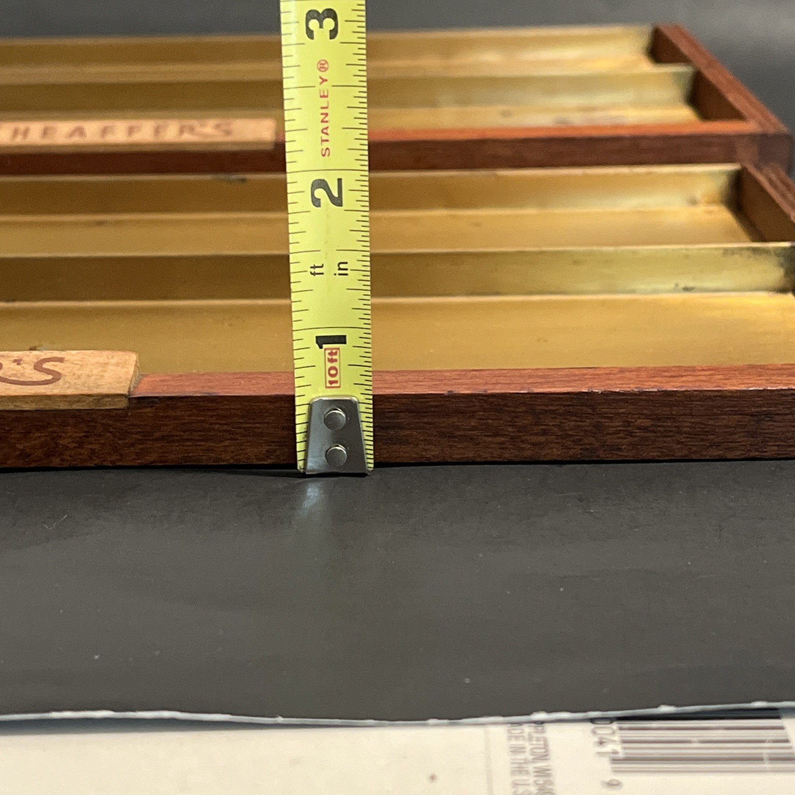 Vintage Sheafer’s Display Trays lot of 2 Wood Metal, as is, rough shape