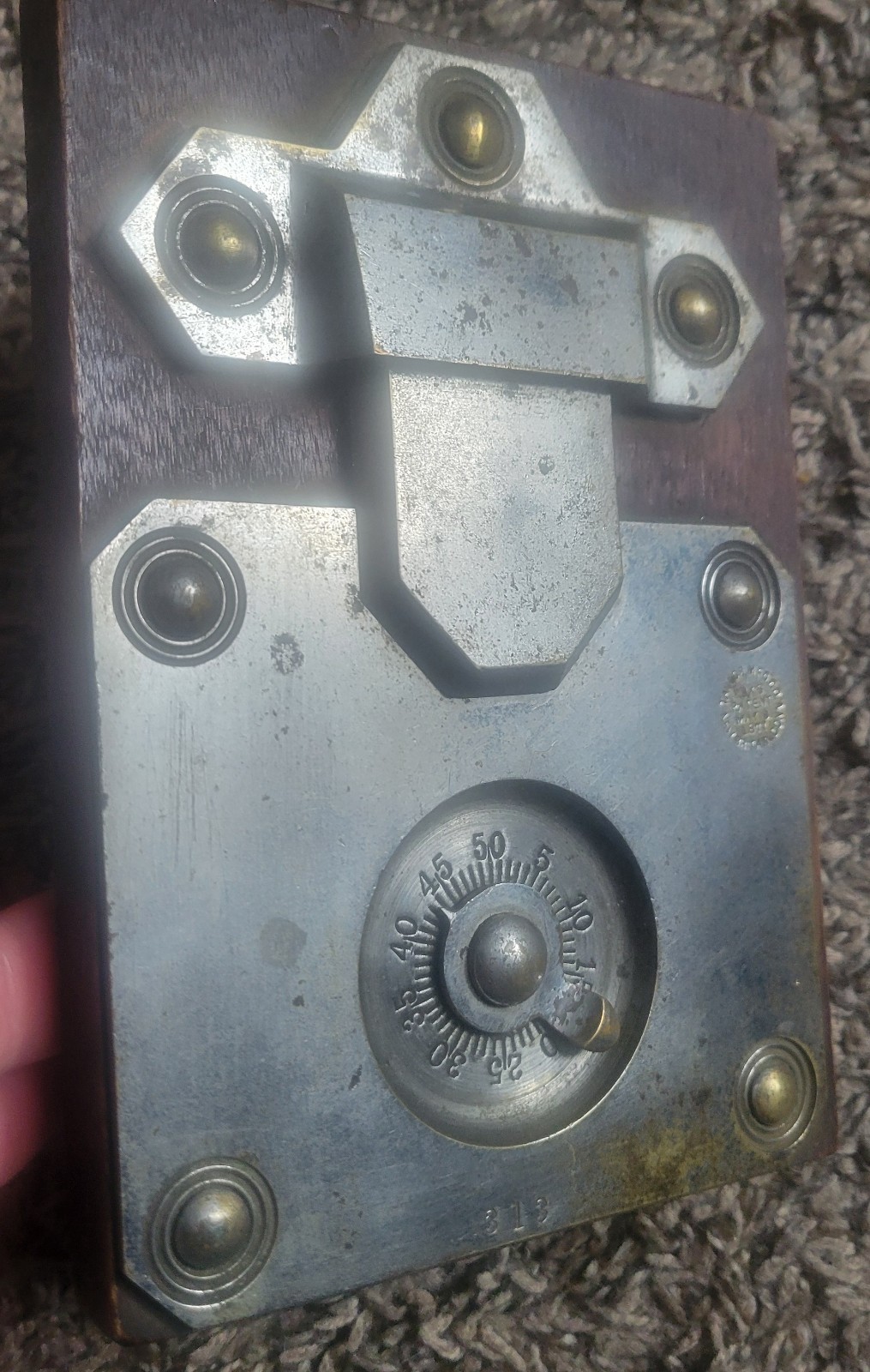 Antique General Store 1877 Trunk Combo Lock Display Salesman Sample Fox Patent