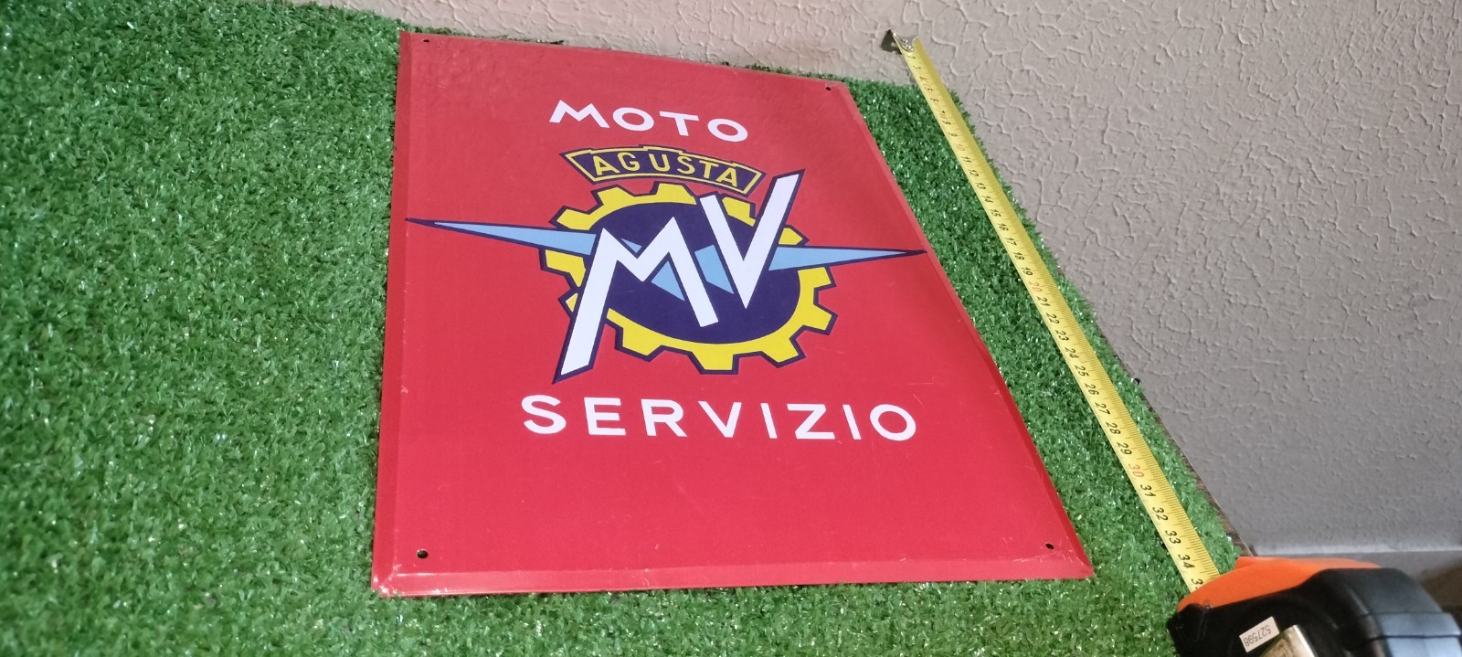 Table, Collectible Advertising Tin Sign, Moto Agusta MV Service