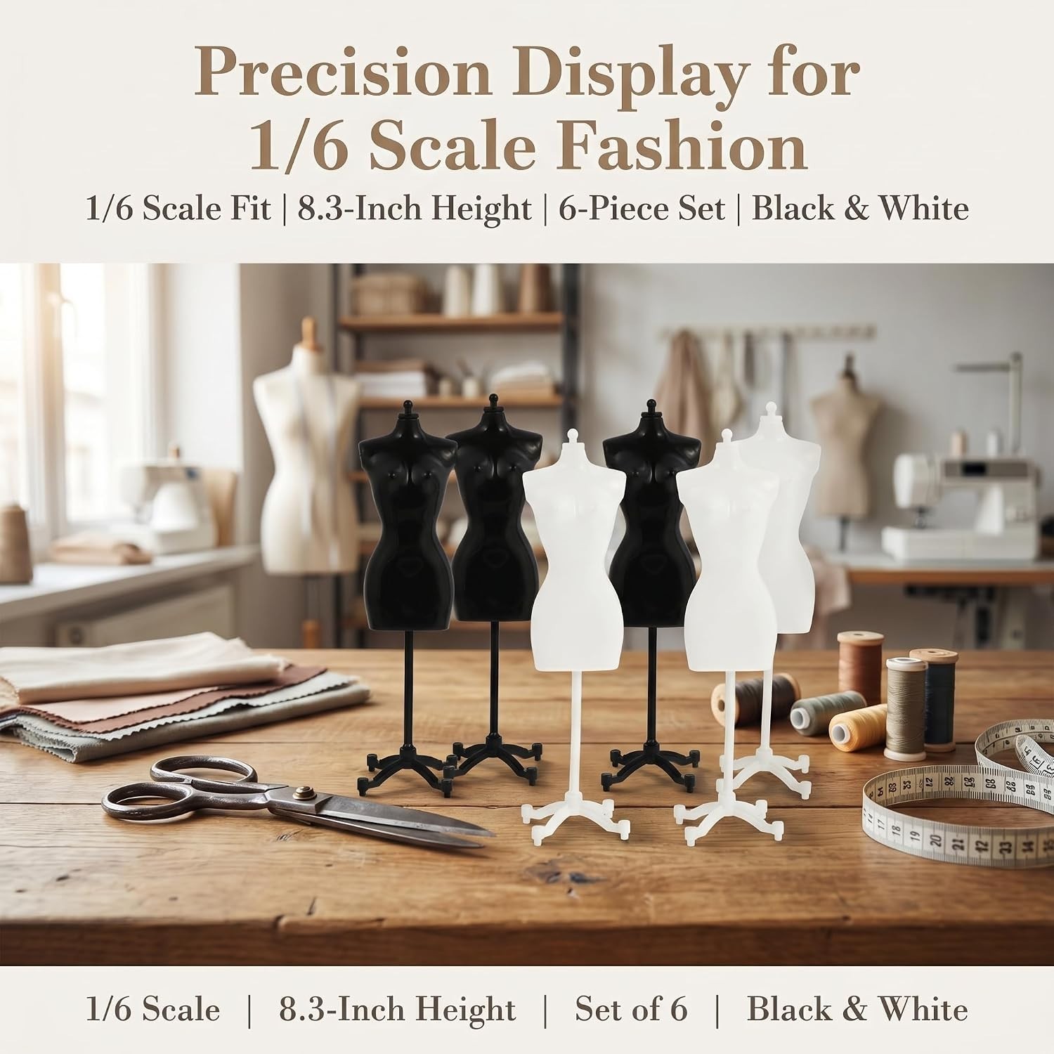 4/6PCS Doll Dress Form Mannequin Dress Form Torso Stand with Base Stand for Appa