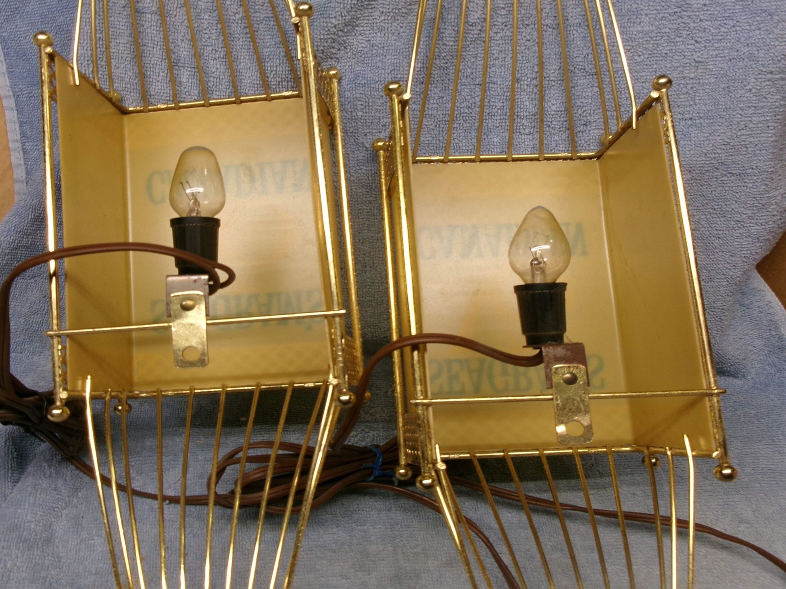 ** Vintage – SEAGRAMS VO Whiskey – BAR LIGHTS – 1950’s ART DECO Metal Design **