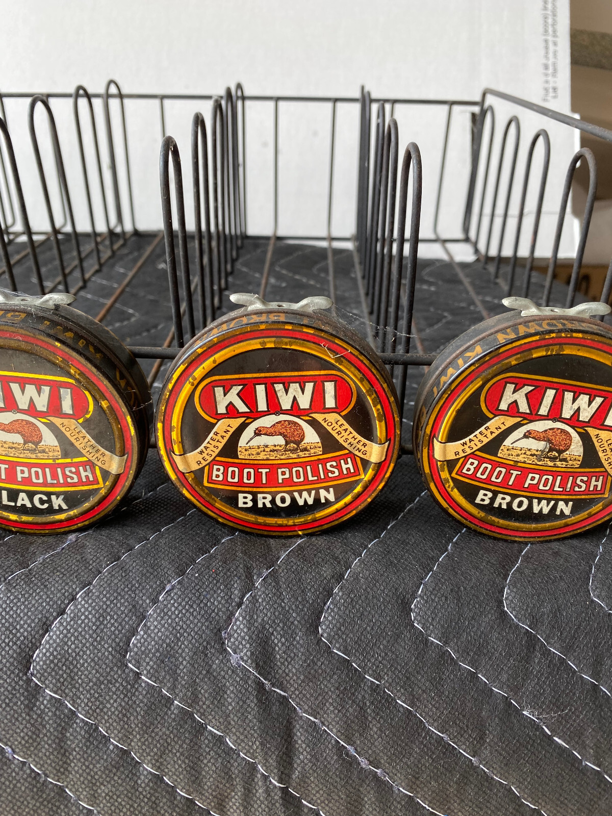 Vintage Store Display KIWI Shoe Polish Shoe Shine Metal Rack – hang or sit
