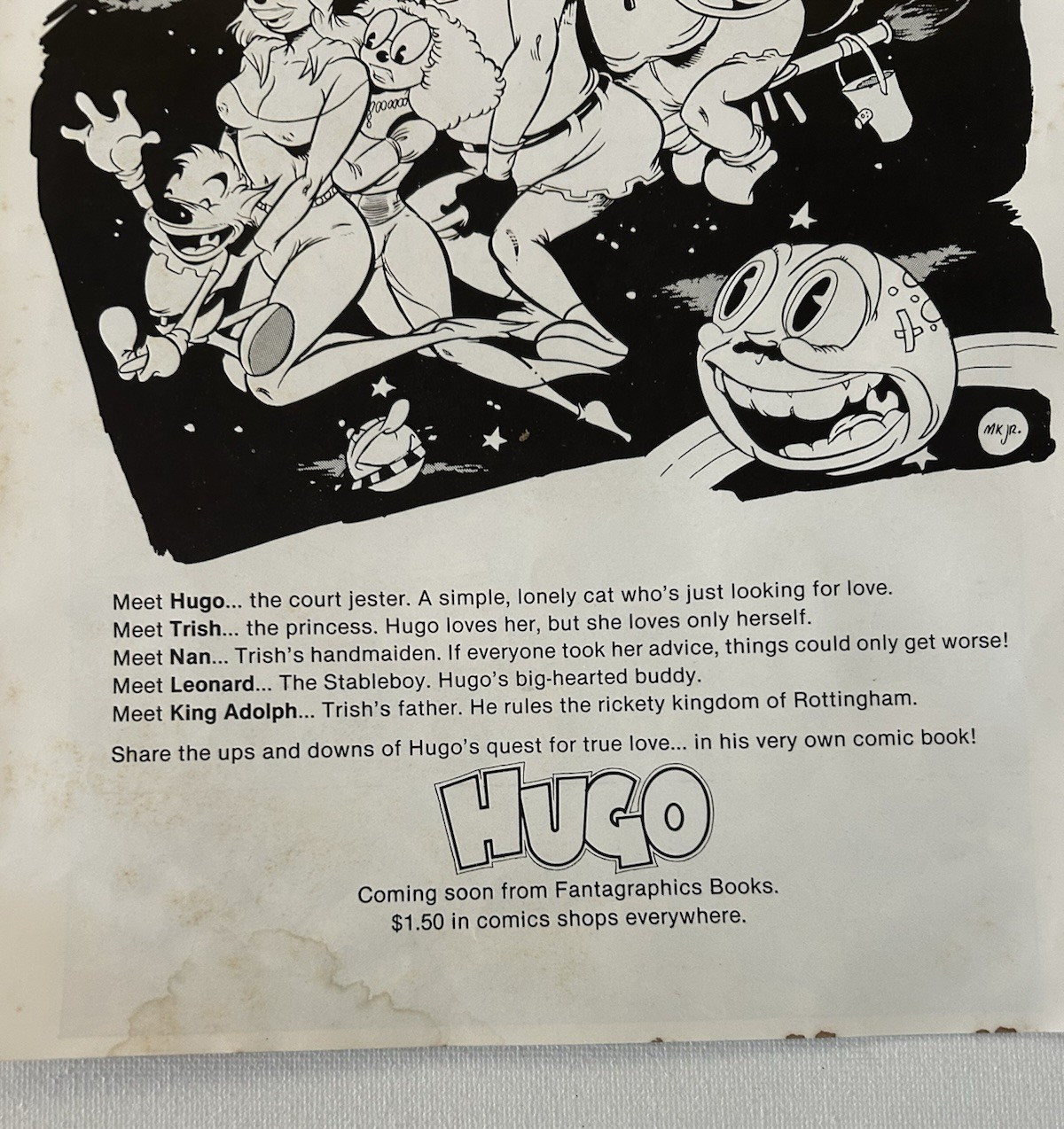 Omega Men Promotional Two Sided Insert Page (1982) Hugo On Reverse