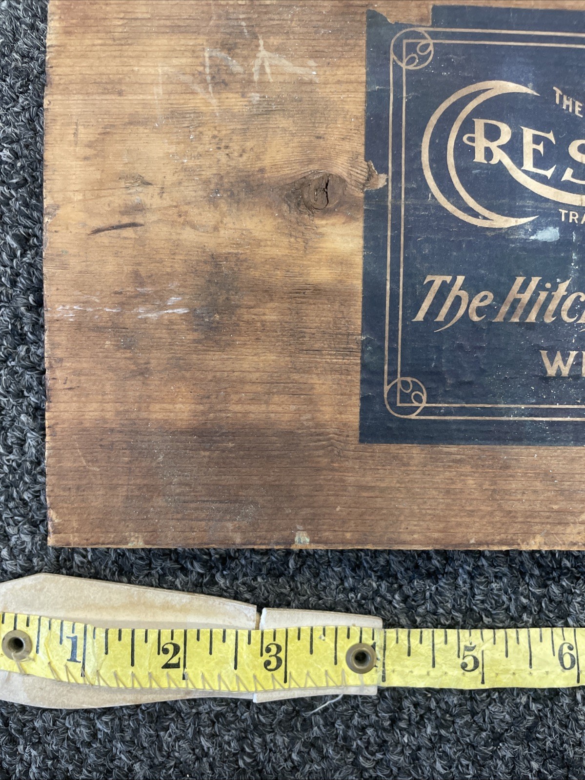 VINTAGE WOOD STORE COUNTER BIN CRESO BISCUITS HITCHNER BISCUIT CO Wall Decor