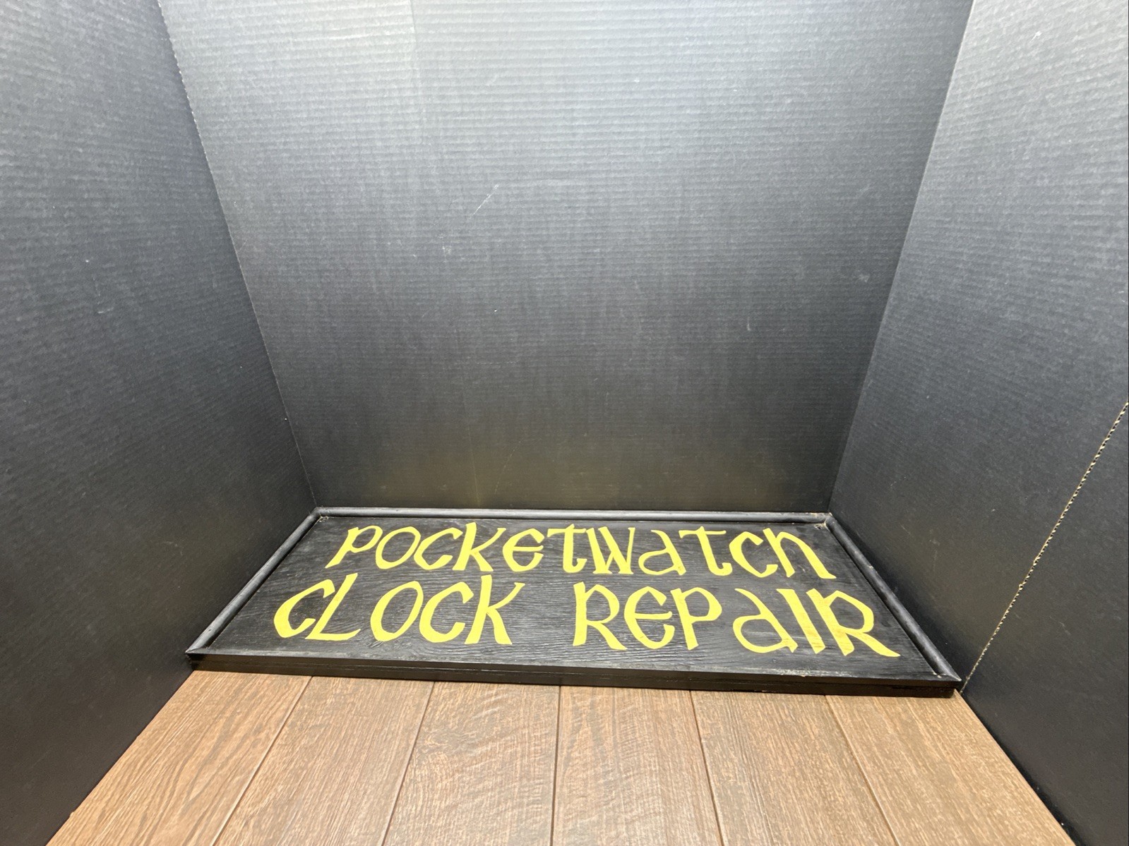 Vintage Wood – POCKET WATCH CLOCK REPAIR – STORE DISPLAY SIGN 36×12