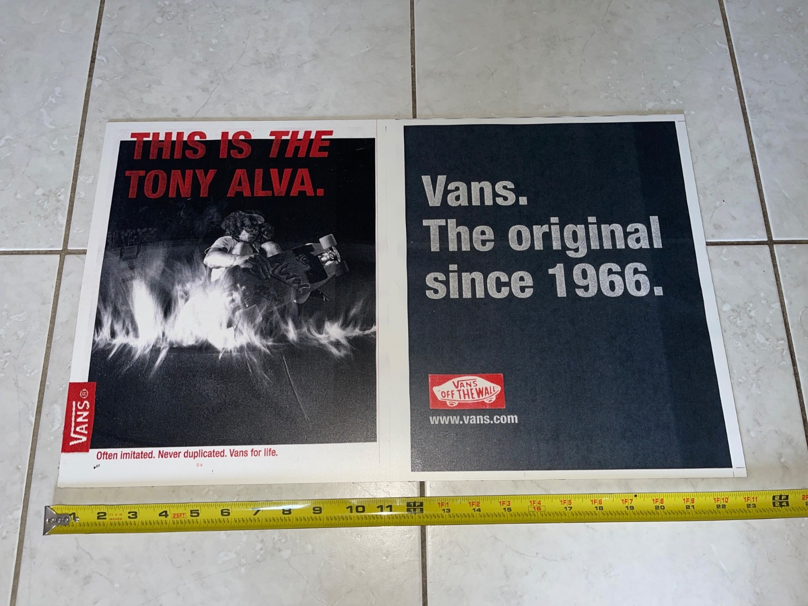 Vans Store Display Vtg Skate Tony Alva 1966 Skateboard Shoes Old Skool Original