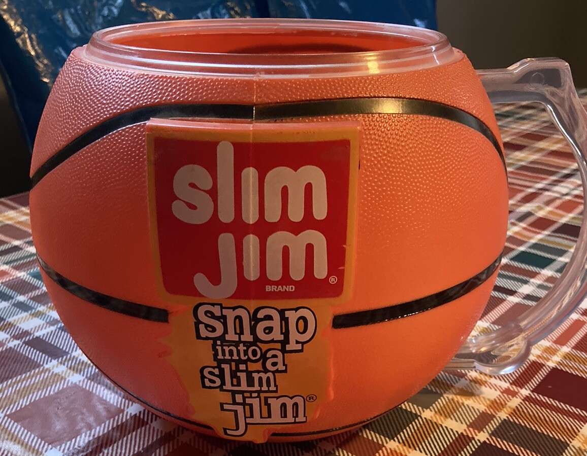 Rare SLIM JIM Countertop NBA Basketball Store Display Cup Mug Bowl with Handle
