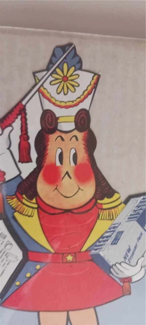 UNUSED 1956 LITTLE LULU KLEENEX STORE DISPLAY COUNTER AD SIGN SHRINKWRAPPED