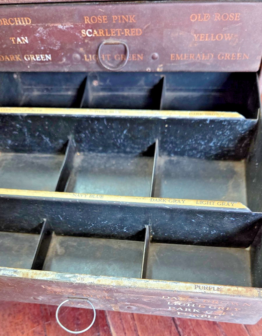 Vintage Rit Dye General Country Store Advertising Display Cabinet W/ Drawers