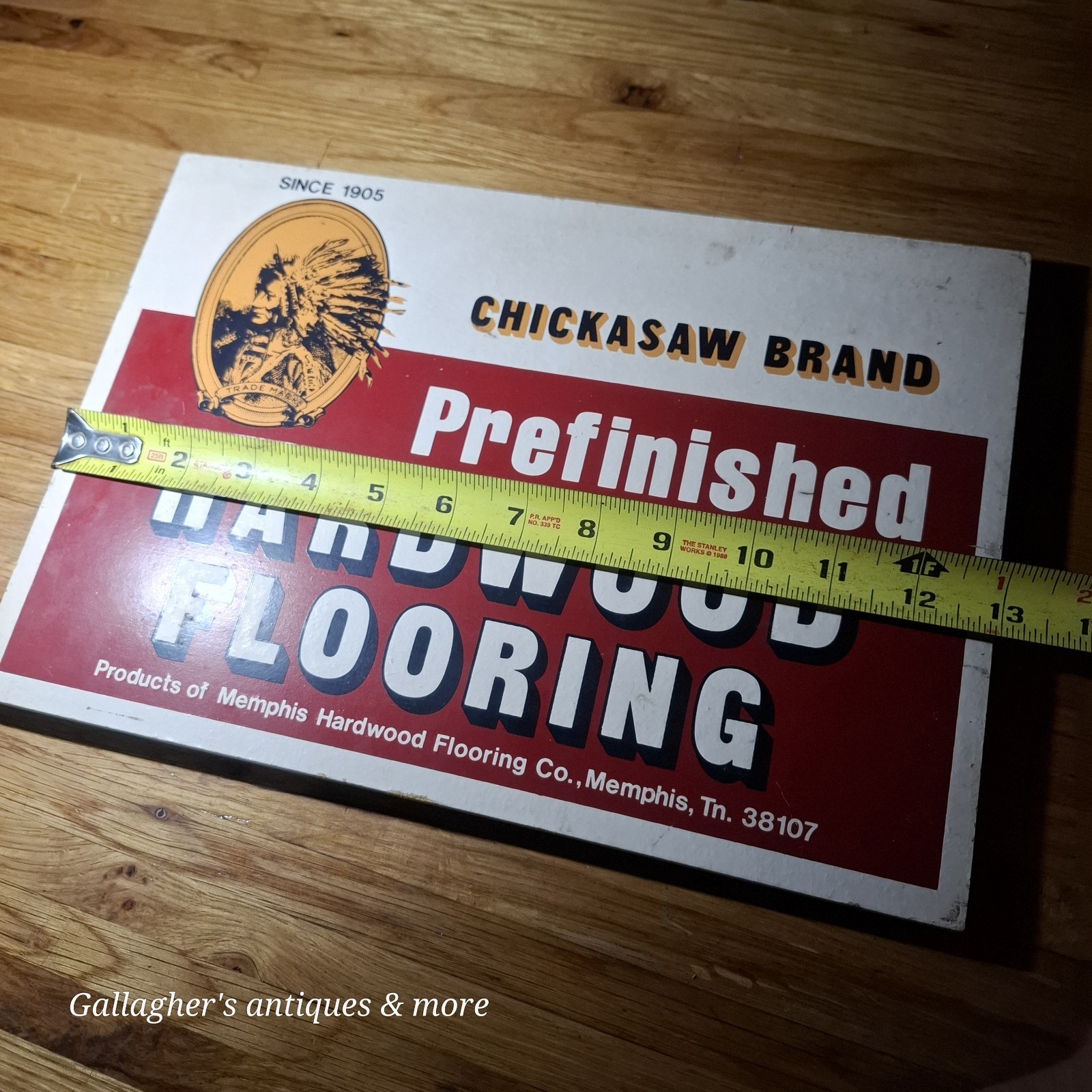 Rare vintage Chickasaw Hardwood Flooring Sign Memphis Tennessee Store display