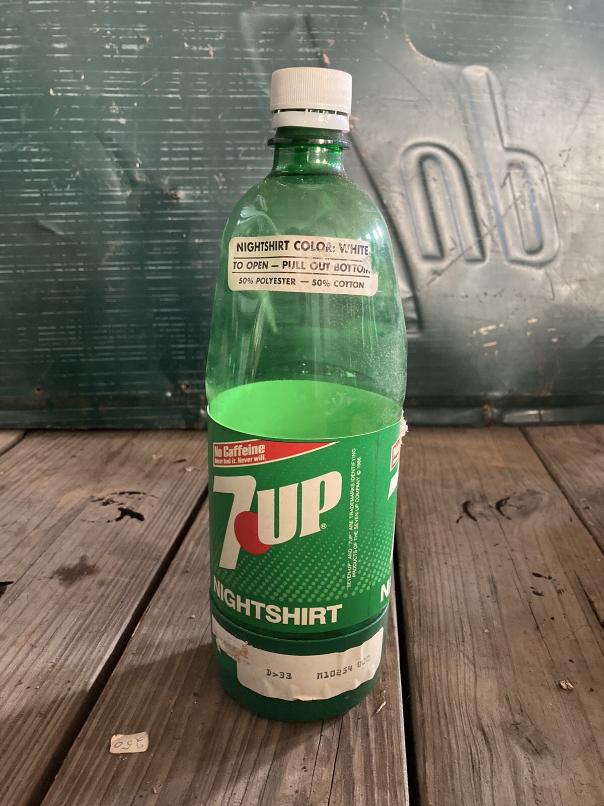 7up night shirt bottle Vintage Original Antique Collectible Plastic Memorabilia