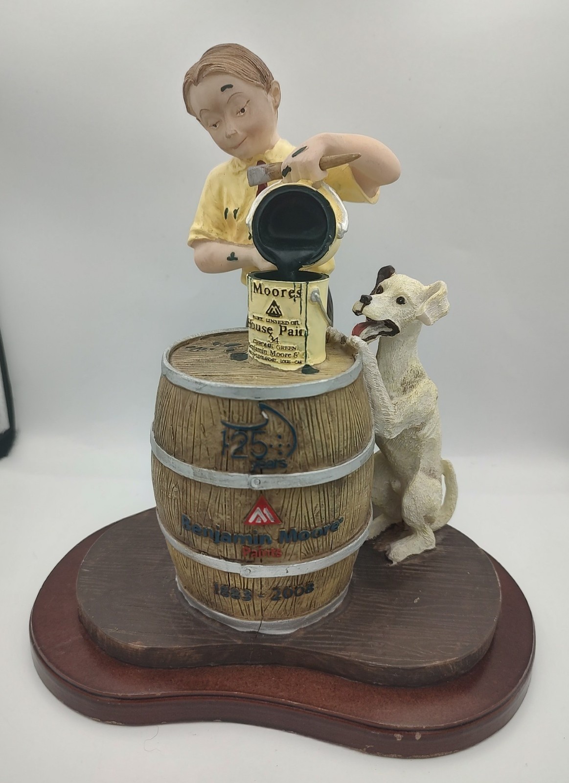 Benjamin Moore Paint 125 Years 2008 Store Display Statue Boy With Dog