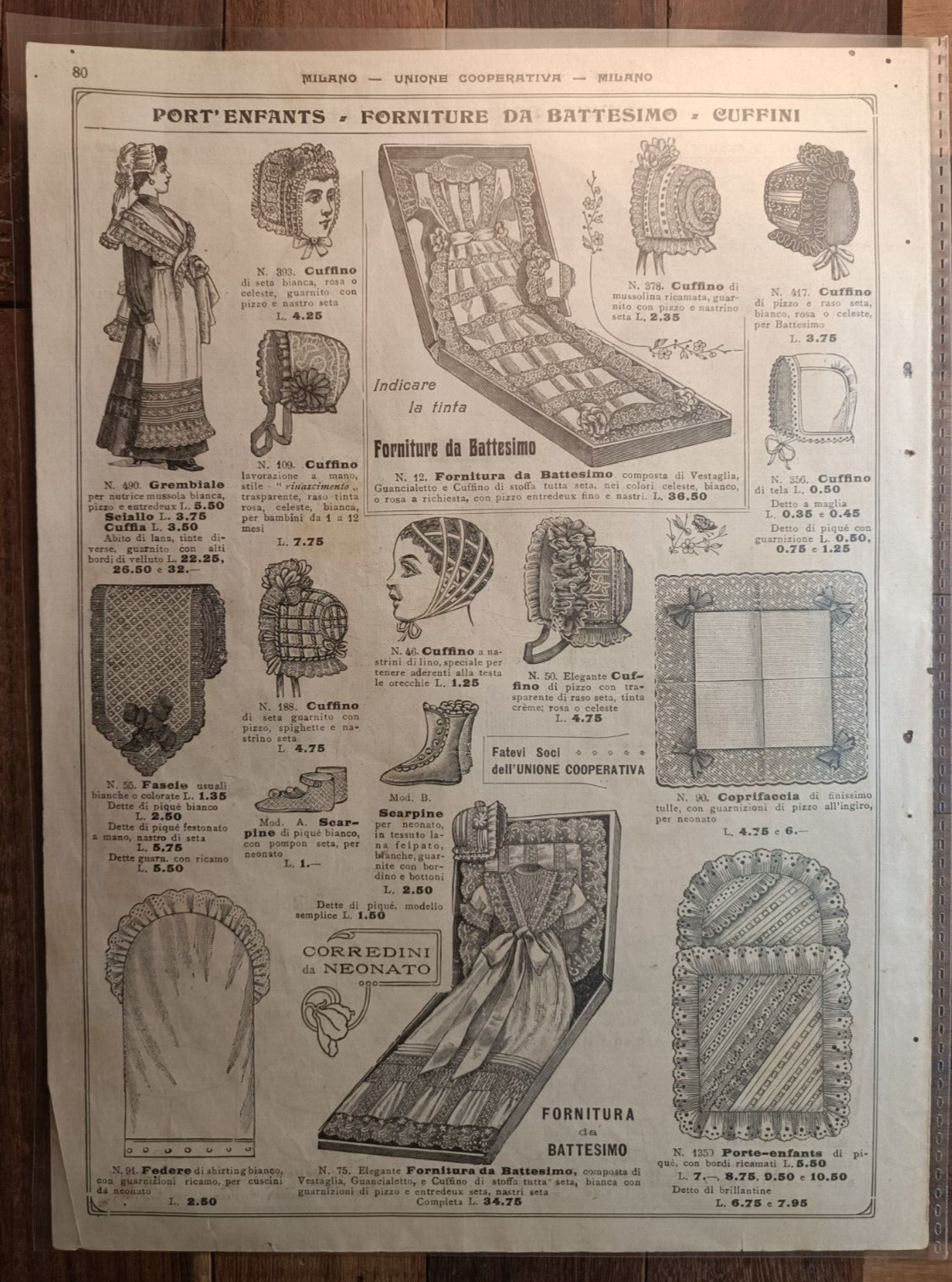 SHIRT, FRONTS, COLLARS, CUFFINS, PORT’ENFATS-MILAN EARLY 900 PRICE LIST-N.50