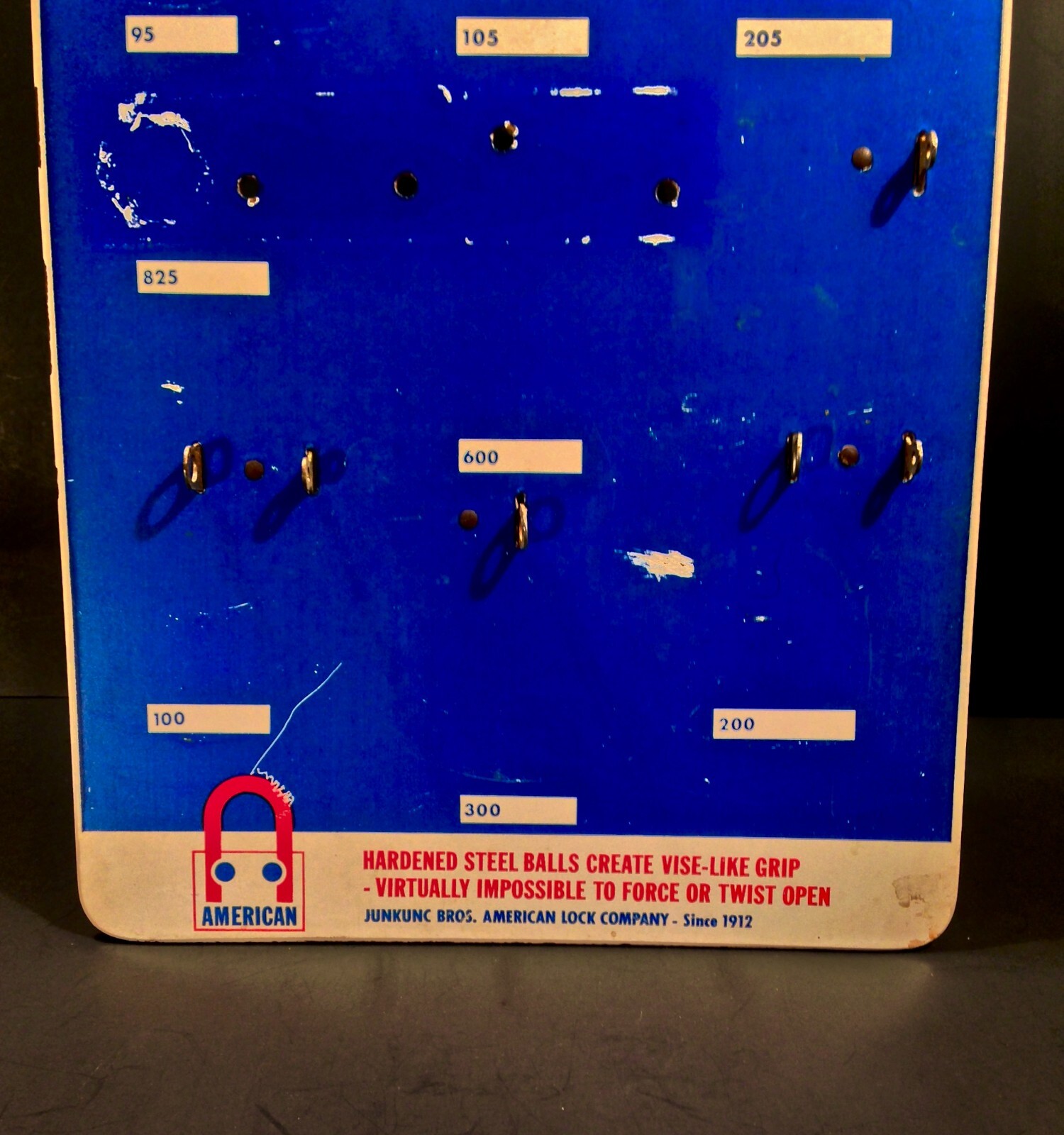 Vintage 1950s 60s American Lock Advertising Hardware Store Counter Display Sign