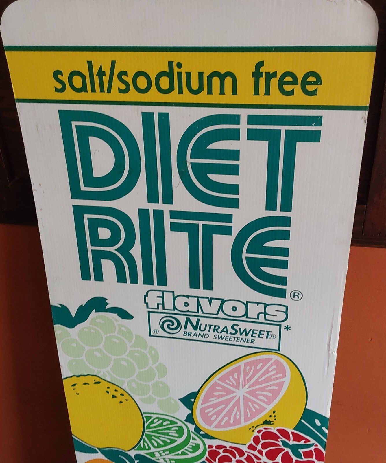 OLDER DIET RITE CARDBOARD STORE SIGN 49 x 19