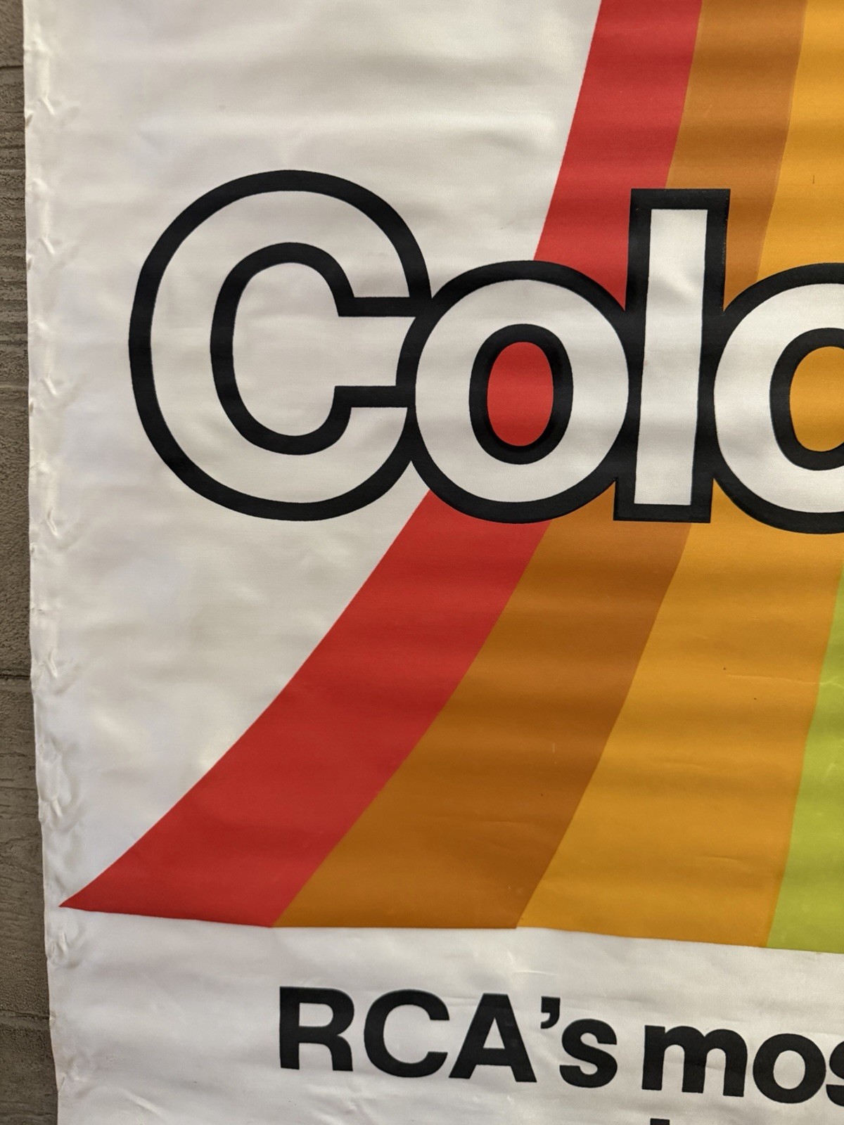 Vtg RCA Color TV ColorTrak Pennant Banner Sign Advertising