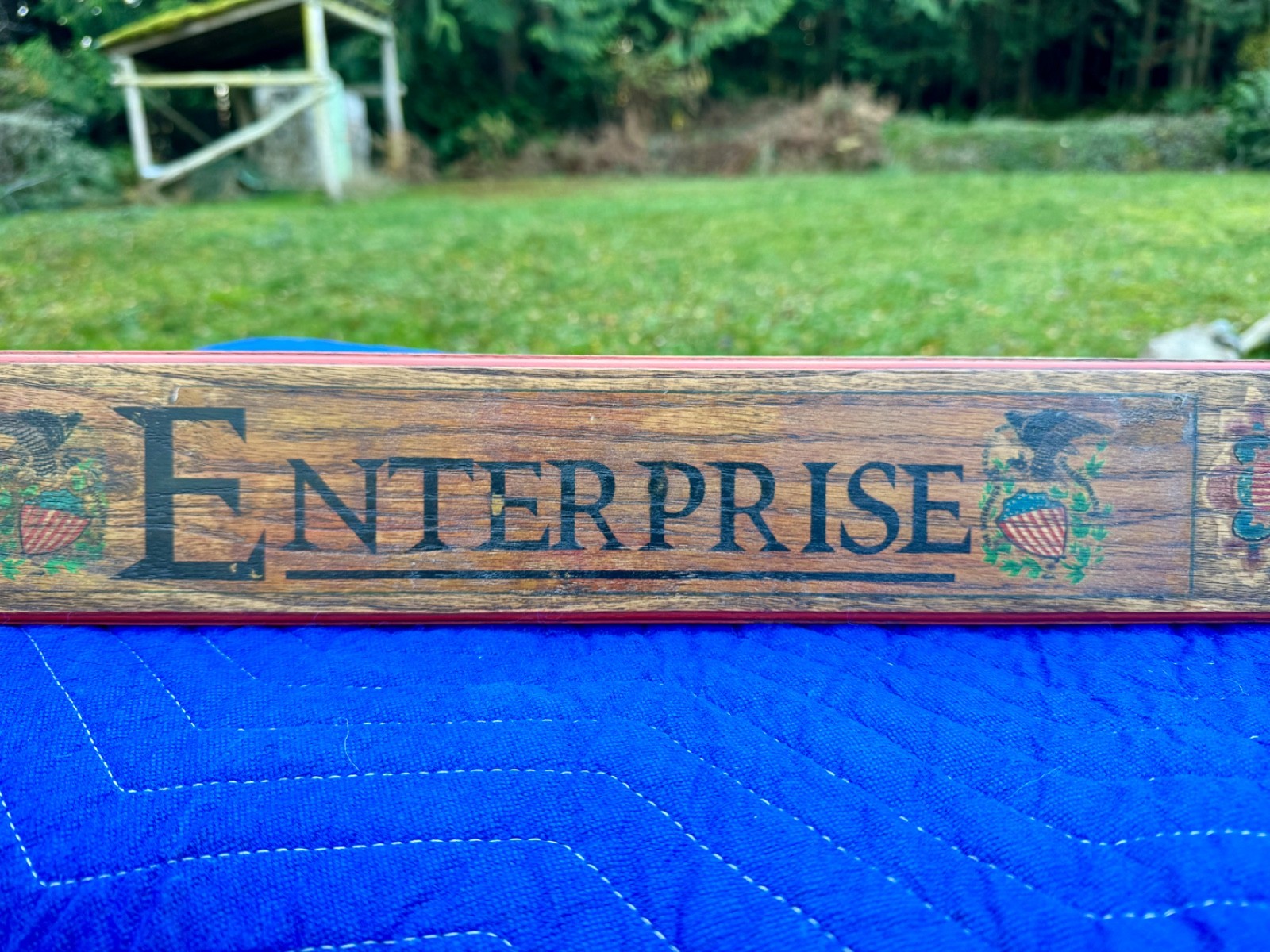 Enterprise Coffee Grinder Store Display Sign OAK Wood 28″ with Decals