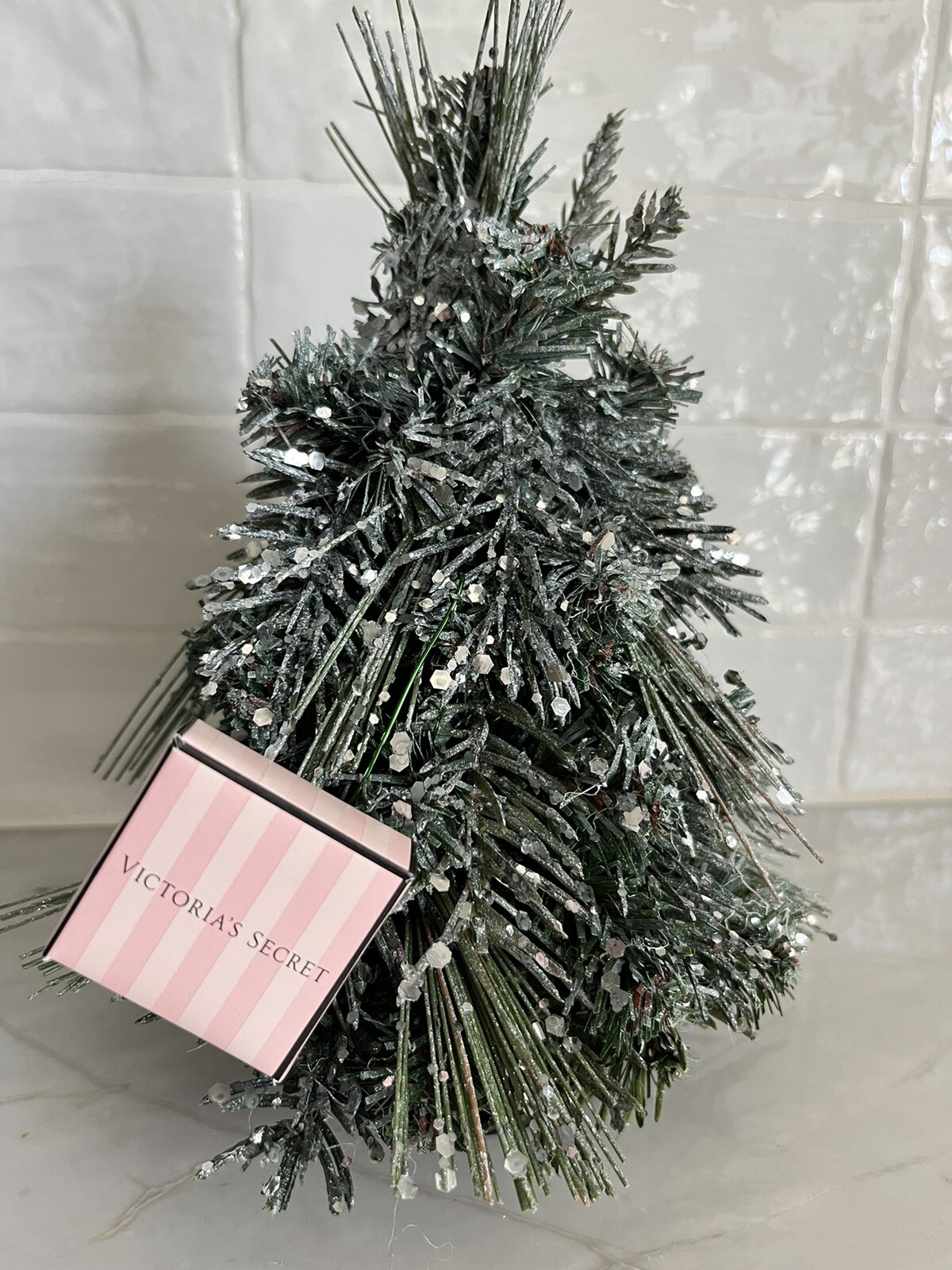 Victoria’s Secret Christmas Tree Store Display Flocked Glittered Gift Ornament