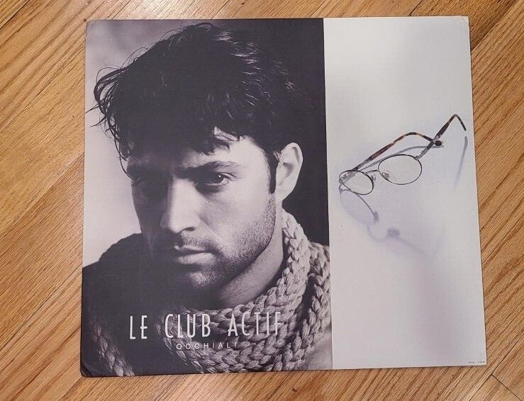 Vintage Le Club Actif Occhiali Eyeglasses Advertising Display Sign