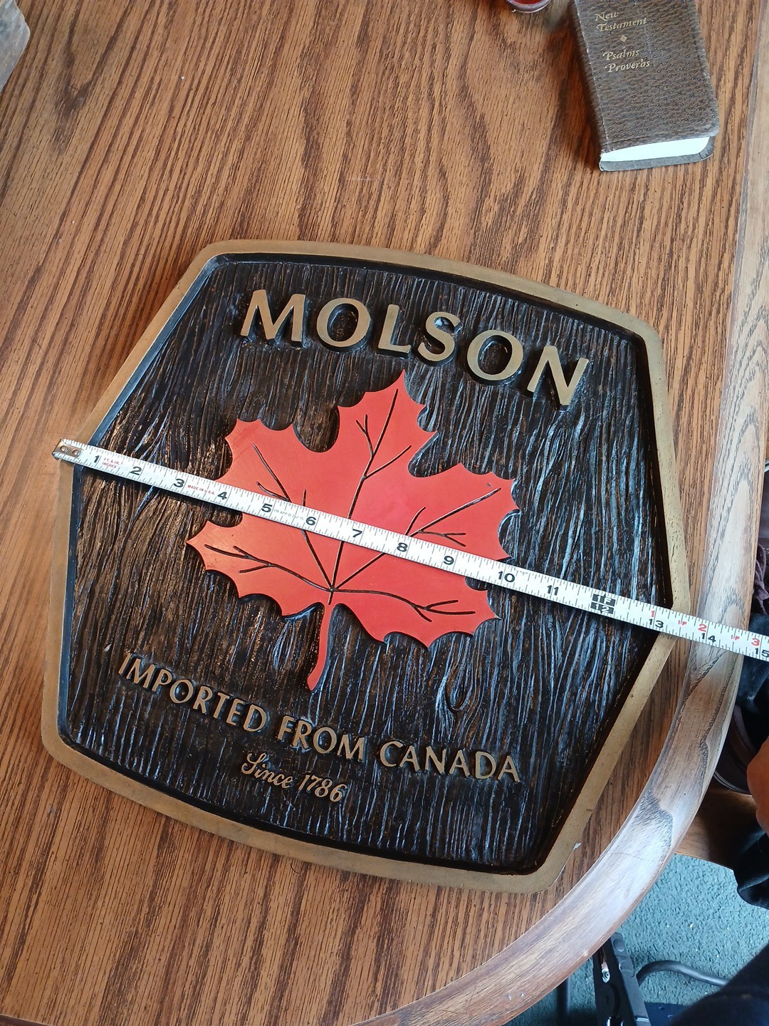 Molson Vintage Beer Bar Tavern Sign “Imported From Canada” Maple Leaf Logo 13×13