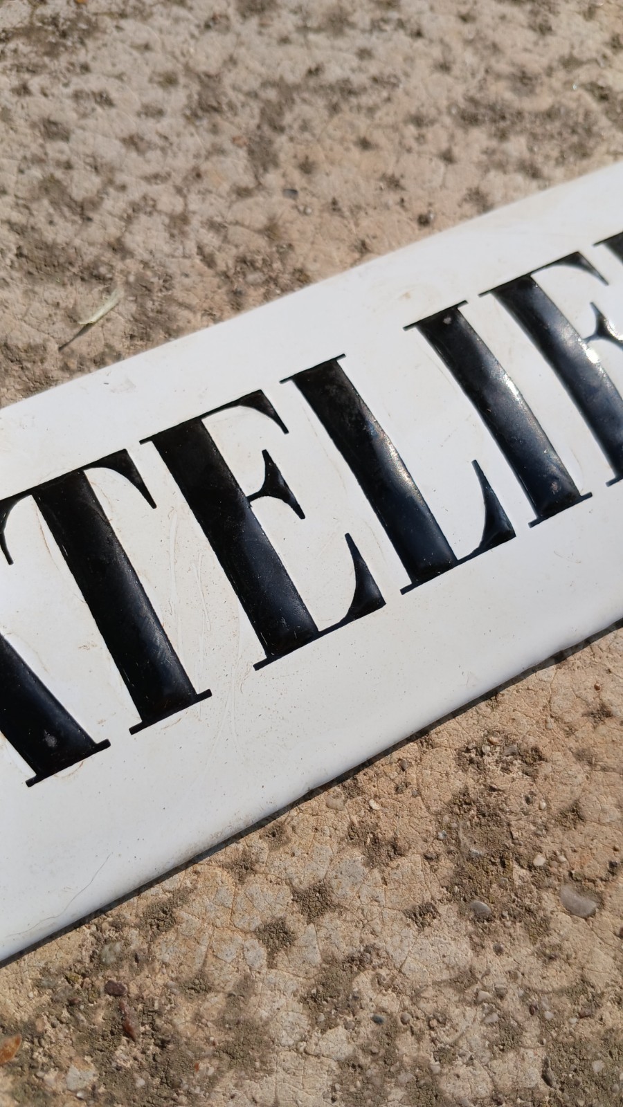 Vintage 1950s France ATELIER Domed Enamel Sign