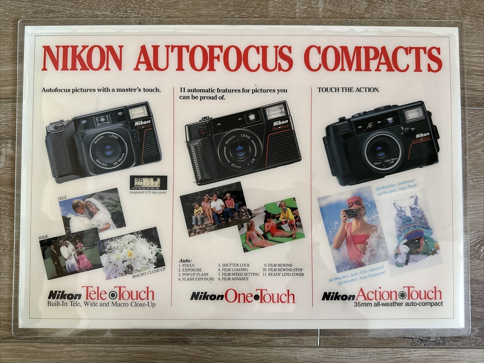 Vintage Nikon Autofocus Compacts Camera Advertising Display Sign Counter Mat