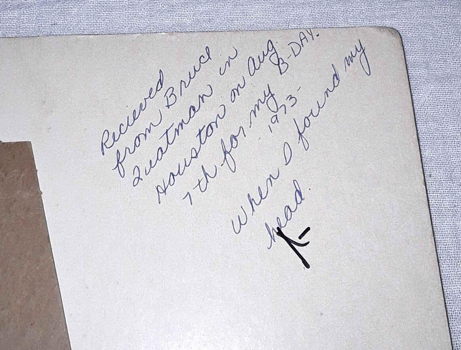 IF RUDYARD KIPLING WHEN I FOUND MY HEAD CARDBOARD SIGN WORLD WIDE PHOTOS 1973