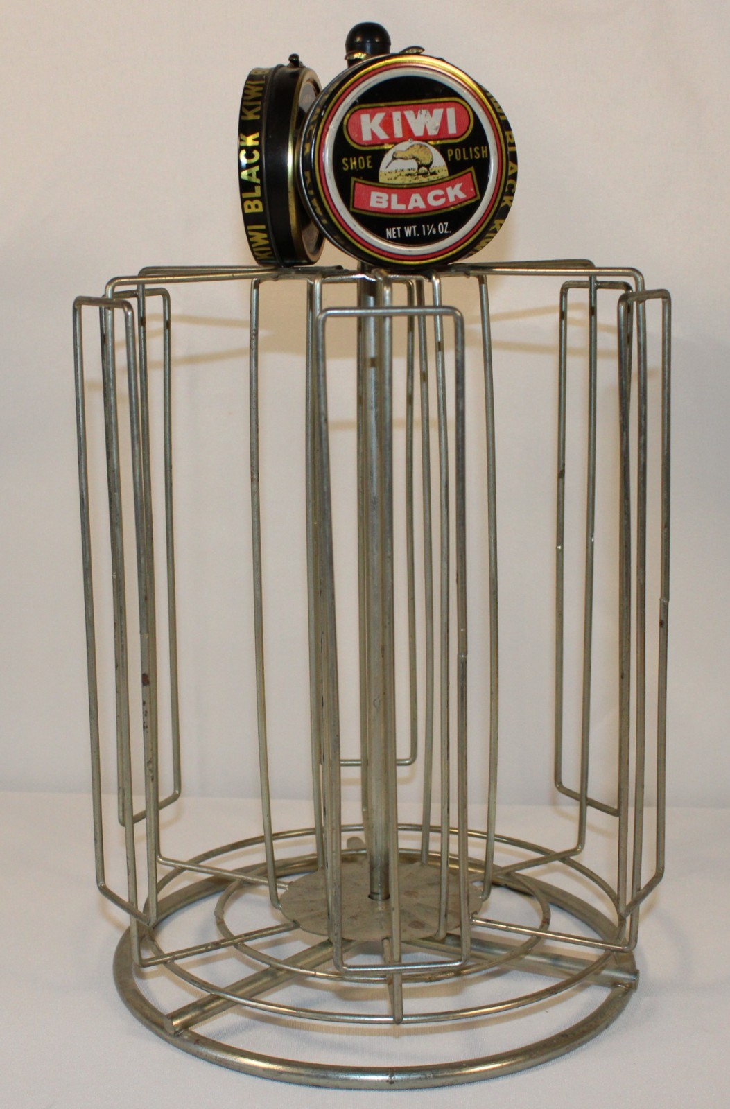 Vintage Metal Kiwi Boot Polish Holder Spinning Store Display Rack Advertising
