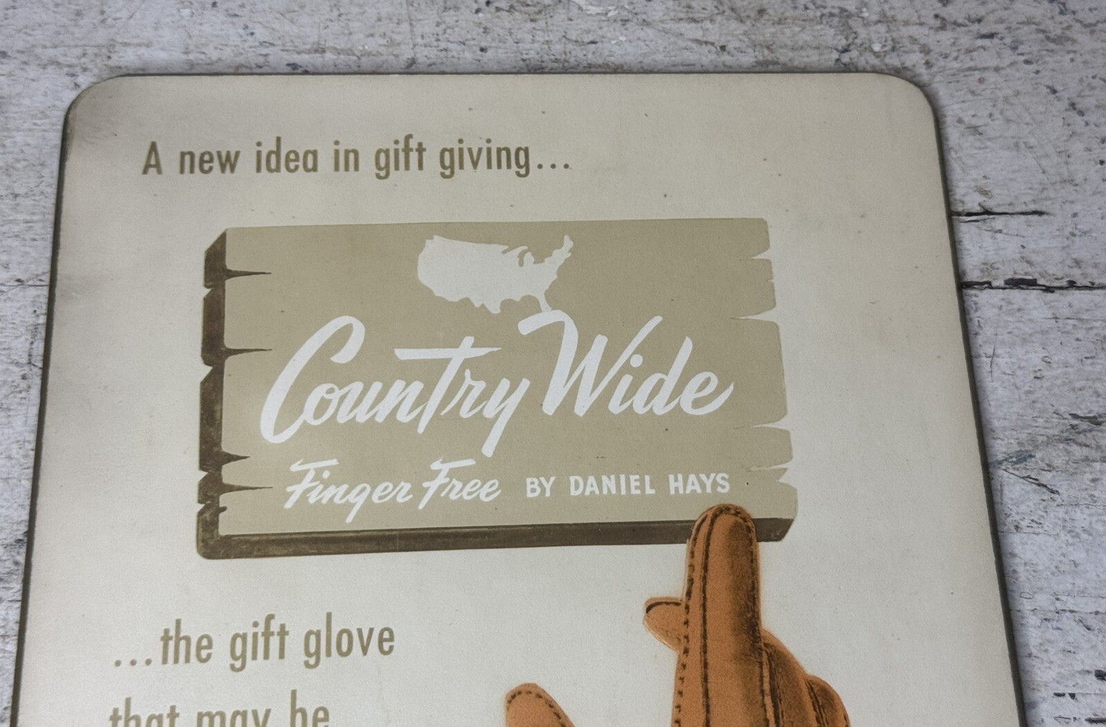 VTG Daniel Hays Gloves Sign Point Of Sale Department Store Display Advertising