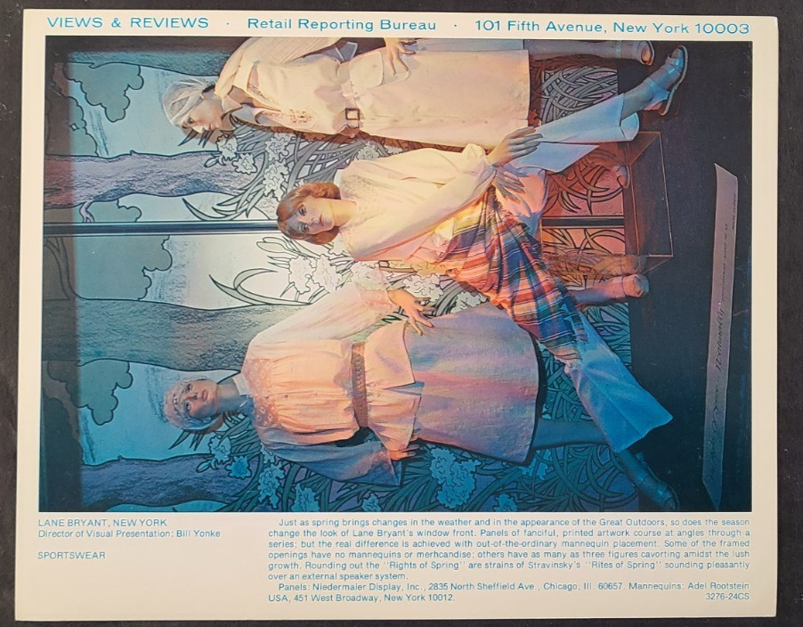 1976 LANE BRYANT, NEW YORK WINDOW DISPLAY PHOTO PRINT RIGHTS OF SPRING