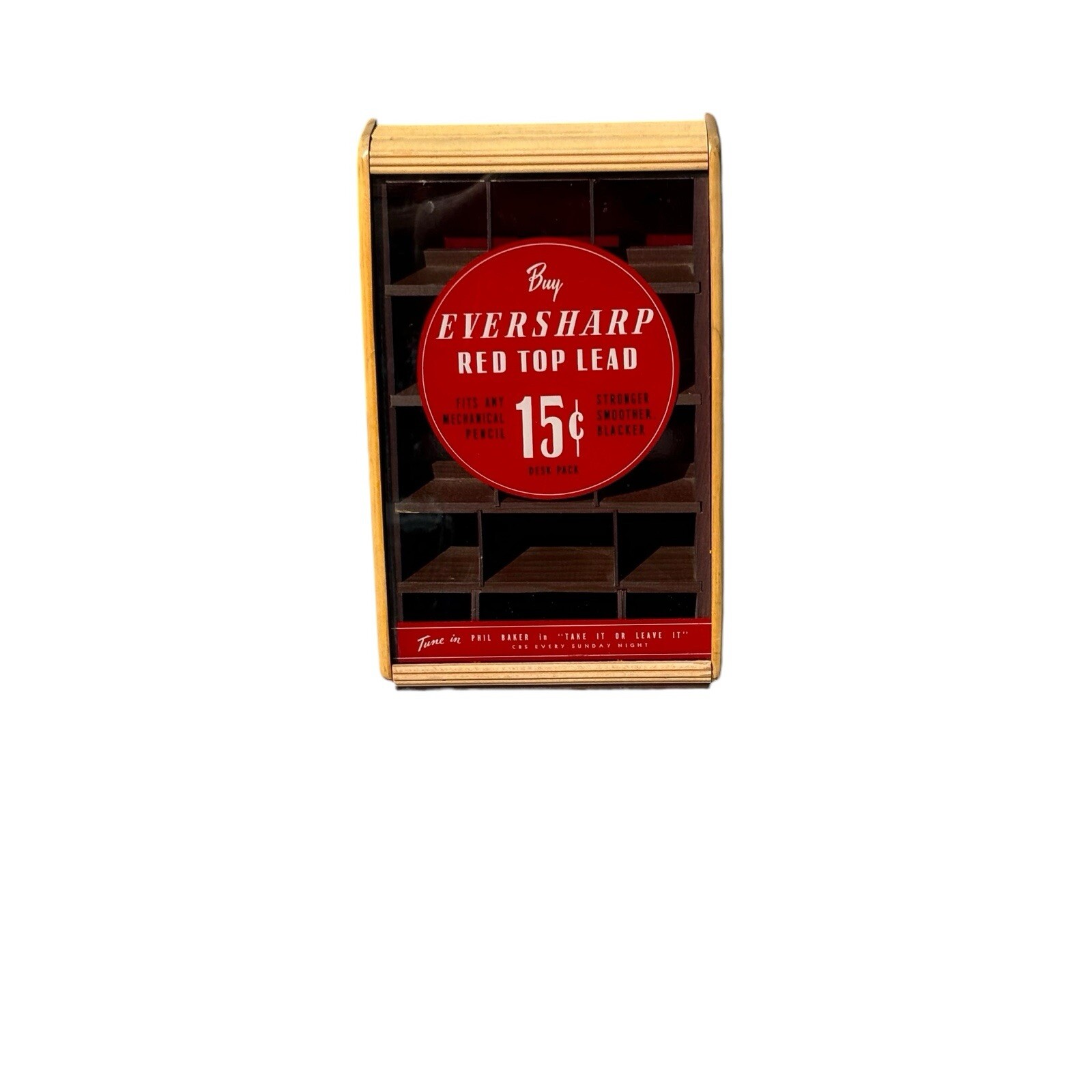VTG Eversharp Red Top Lead Mechanical Pencil Display Case CBS Radio Advertising