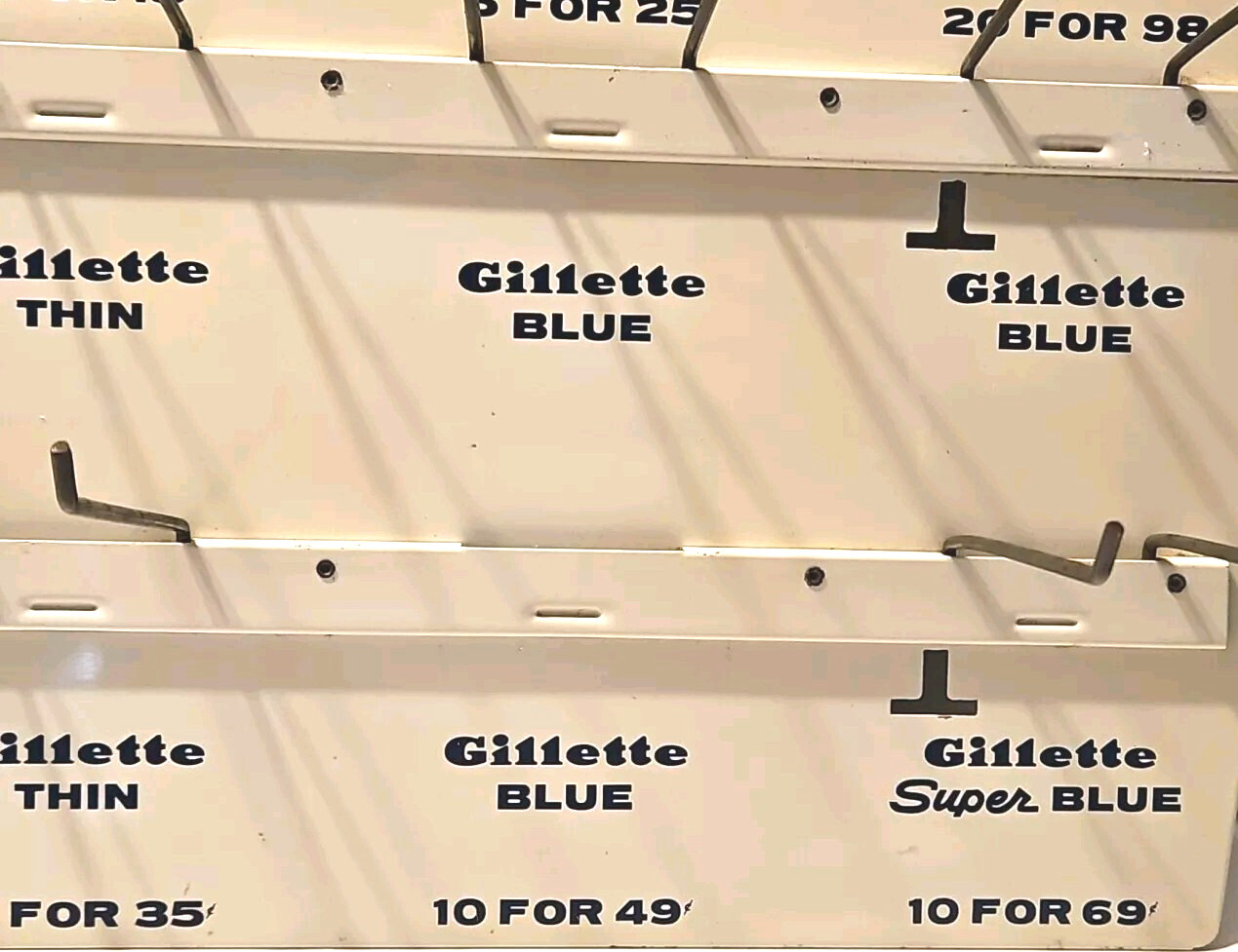 Vtg Collectible Razor Blades 2-Sided Metal Store Sign Display Rack Advertising
