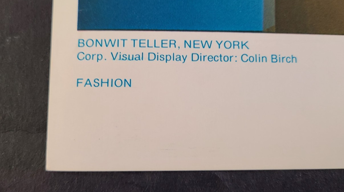 1976 BONWIT TELLER, NEW YORK WINDOW DISPLAY PHOTO PRINT DE RIGEUR