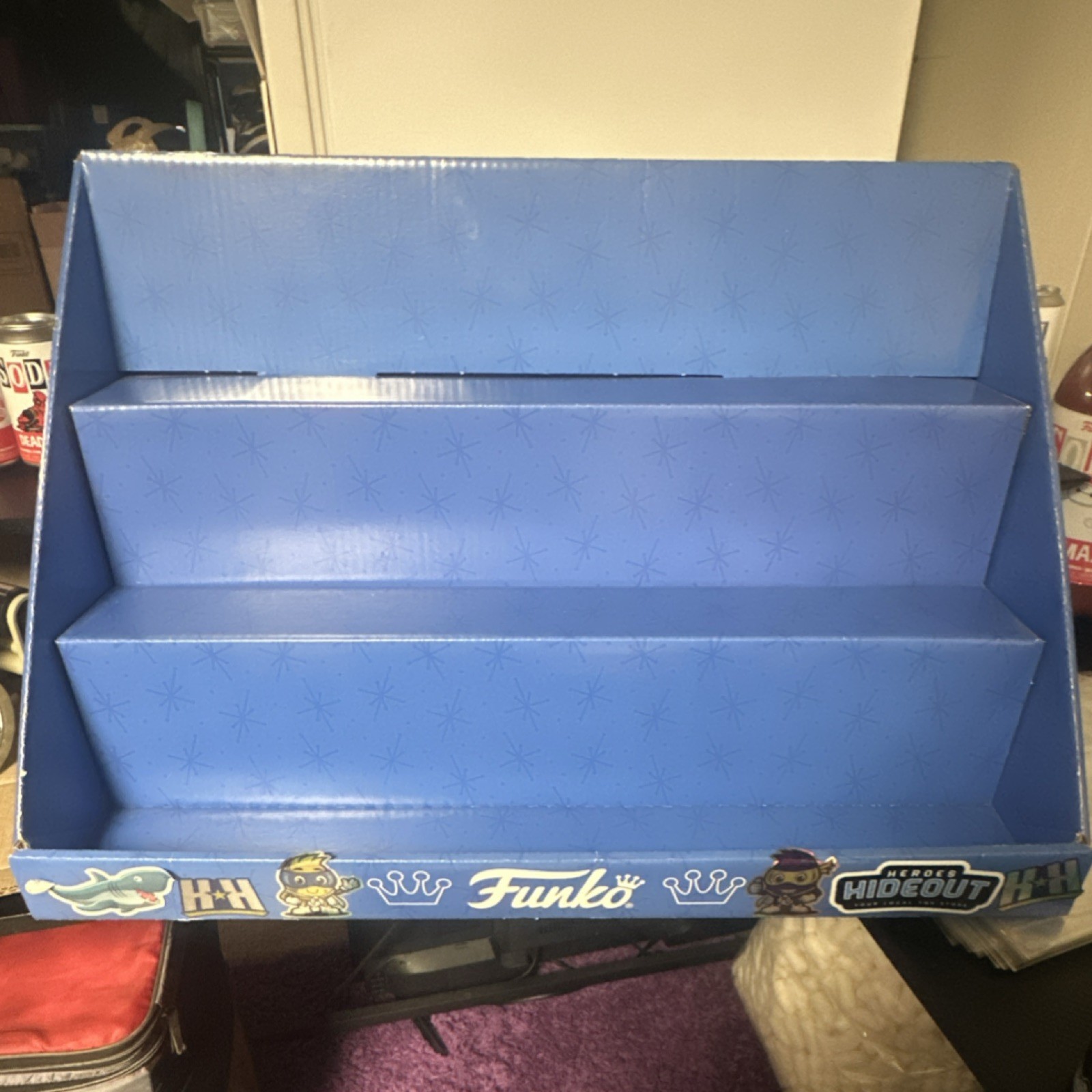 Funko POP! Cardboard Countertop Store Display Stand, Blue/White