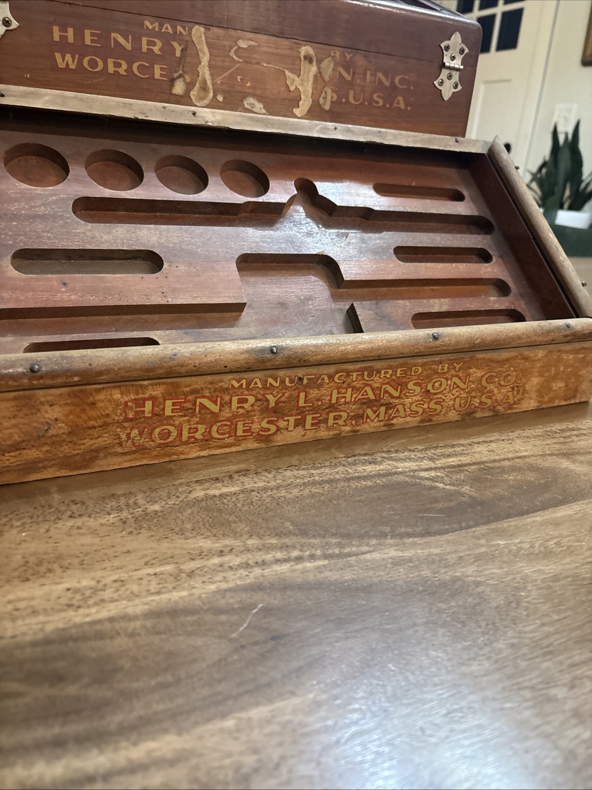 Antique Henry Hanson Co. Tap & Die – Display Case/Box -Store Display With Base
