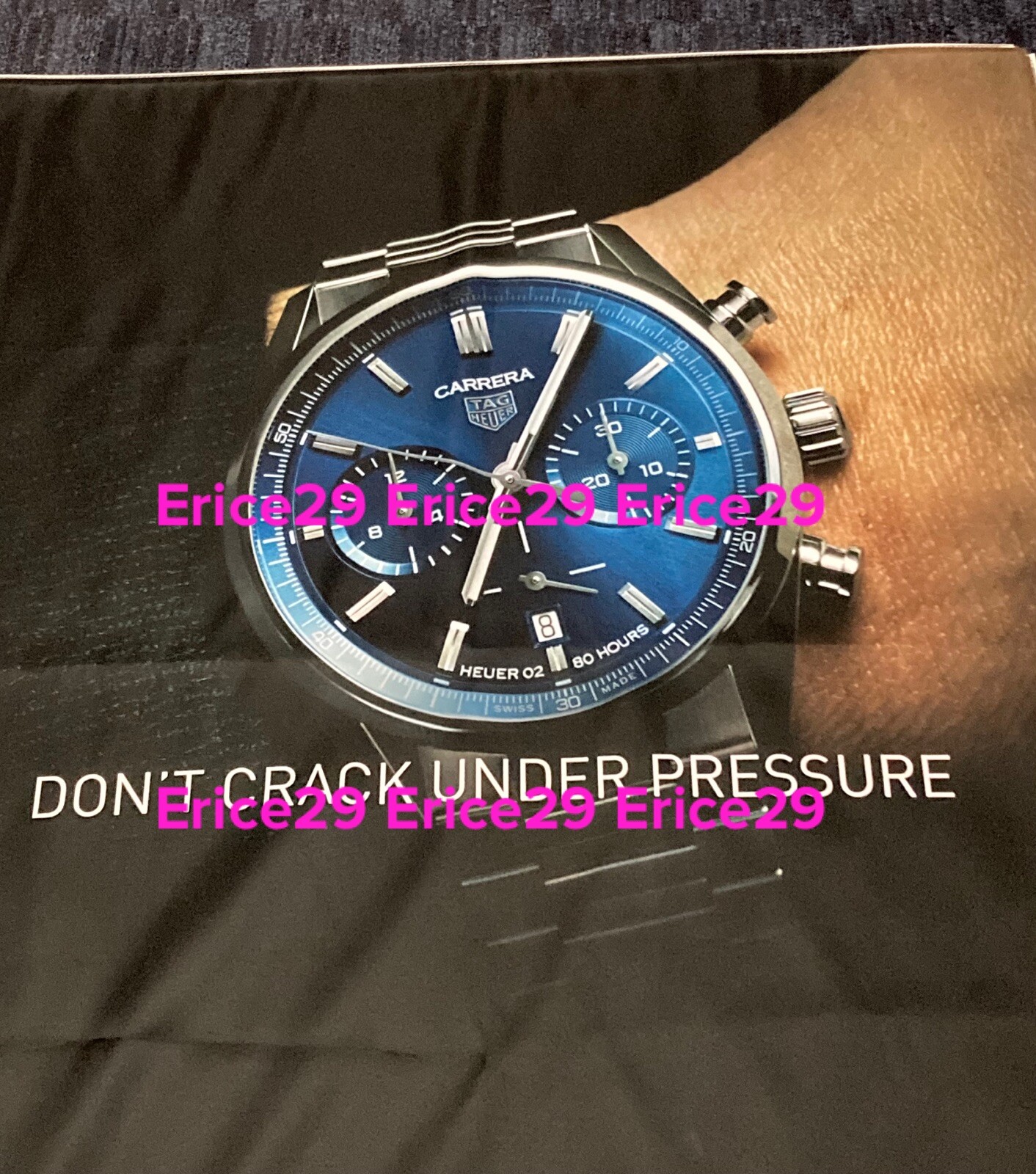 Tag Heuer Chronograph Watch Nylon Fabric Banner Sign Store Display 43” x 54”