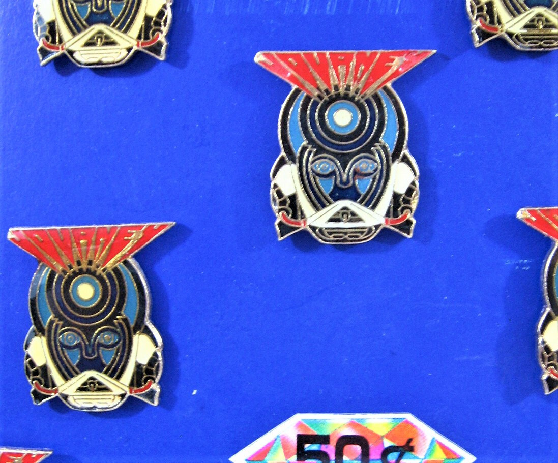 Vintage Journey Music Rock Band Concert Pin Display 12 On Card Old Stock