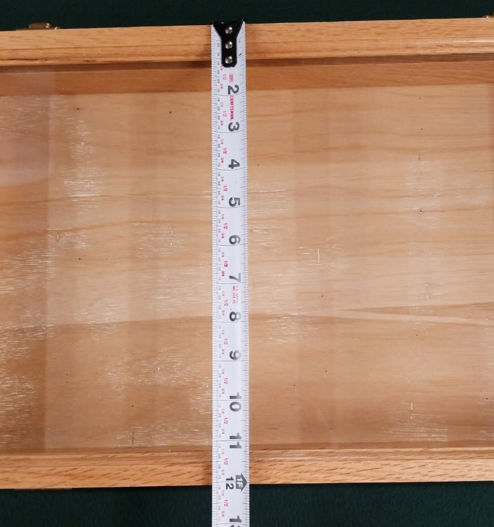 Vintage Solid Oak/Glass Hinged/Clasp Collector Display Case 18x12x2.5