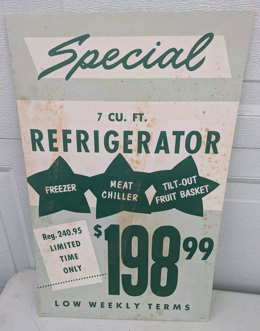 Vintage Firestone Refrigerator Counter Display Sign