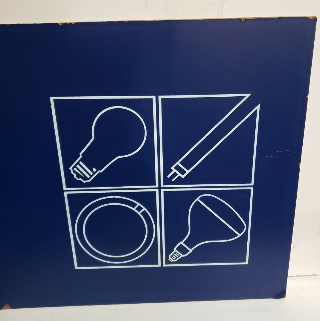Vintage General Electric GE Light Bulb Lighting Center Sign Bulb Display 47.5×14
