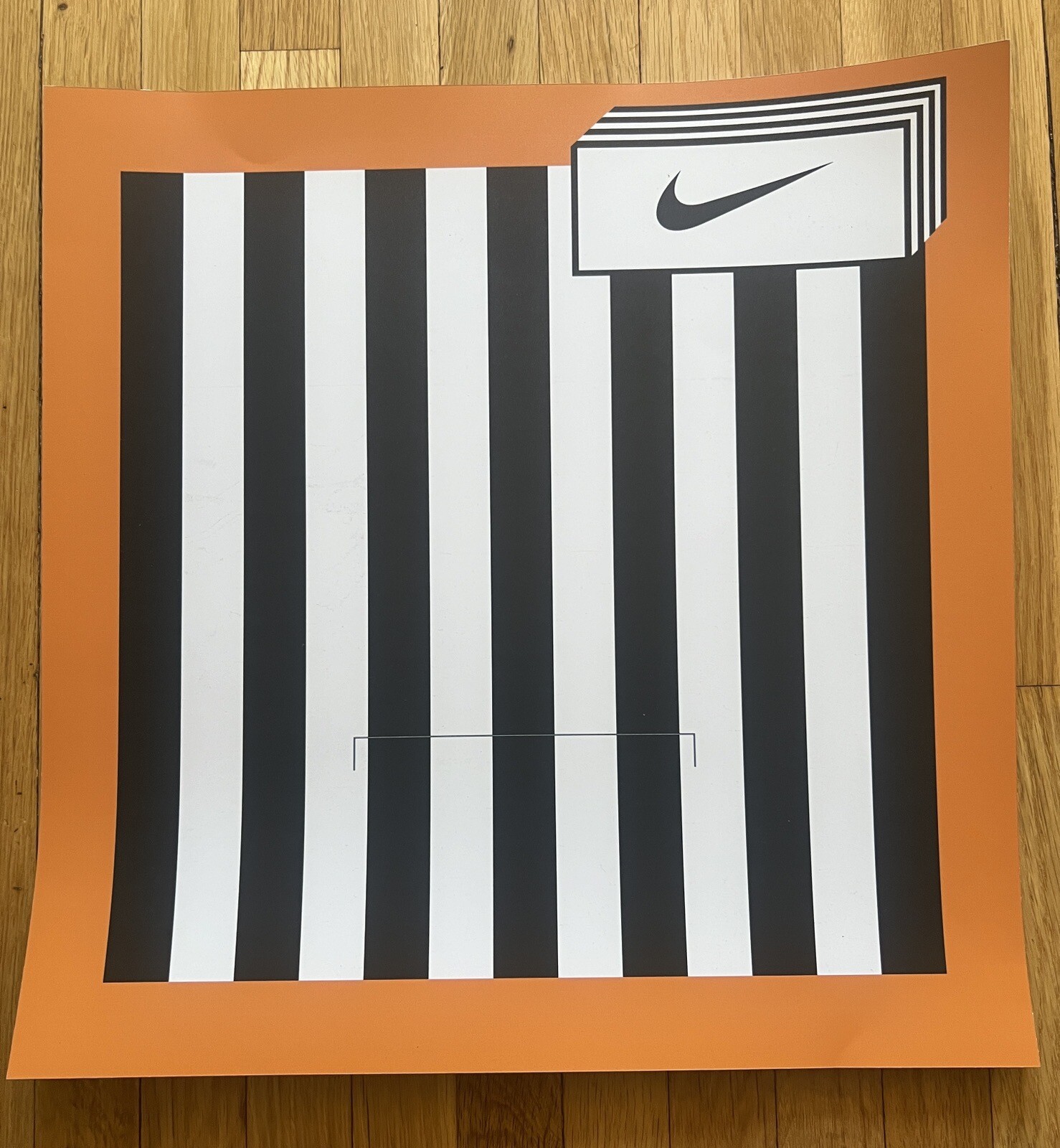 NIKE In-Store Display Sign Poster – 21×21 – Vinyl – Sneakers – Orange – Stripes