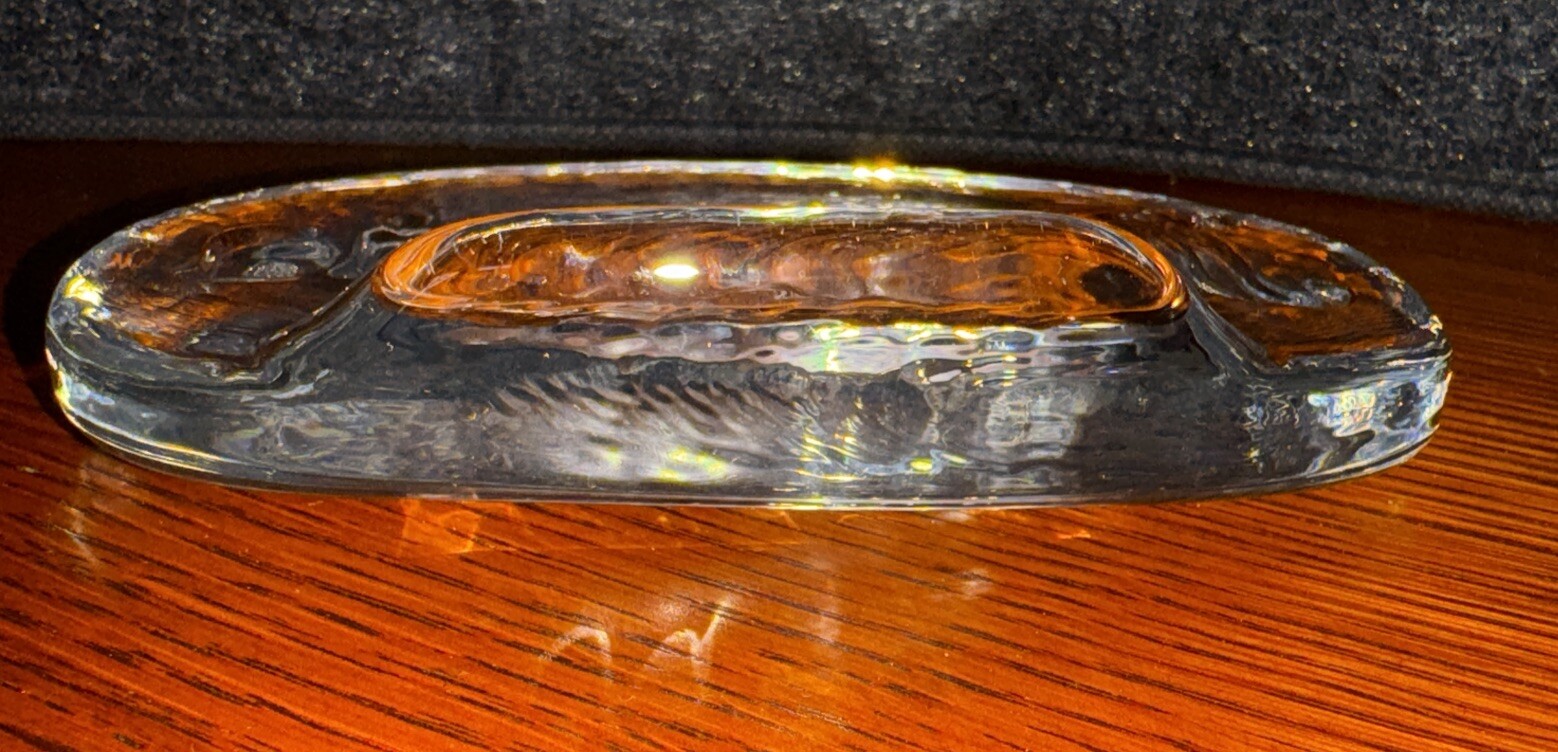RARE Clear Fostoria Glass Store~Collector~Advertising Display Counter Sign