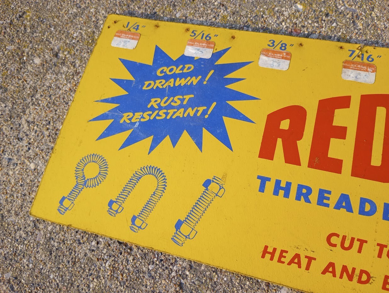 —Vintage wooden REDI-BOLT hardware store display sign